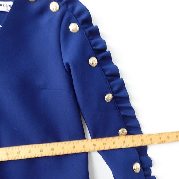 MSGM Dress 40 Small Navy Cocktail Studded High Shoulder Sailor Fun NWT $1,100 - Picture 9 of 16